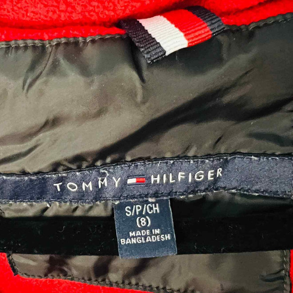 Tommy Hilfiger Kid's Quilted Colorblock Hooded Puffer Jacket Black Size 8 - Picture 11 of 12